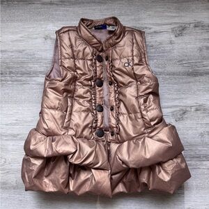 Calvin Klein Kids' Metallic Bronze Puffer Vest